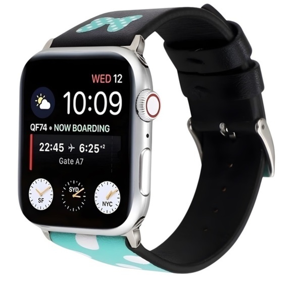 Turquoise Polka Dot Leather Band for Apple Watch Series 5/4/3/2/1 38/40mm‎ - Picture 4 of 5